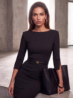 GINGER PINSTRIPE – Black