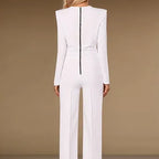 BLANCHET - white bridal Jumpsuit with long sleeves