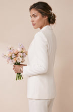 BONDA Ivory Wedding Ceremony Pantsuit with 3/4 Sleeves