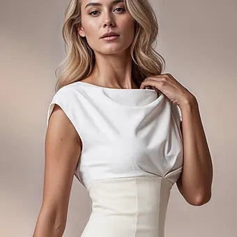 JACKIE - light ivory fitted sheath dress