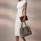 JACKIE - light ivory fitted sheath dress