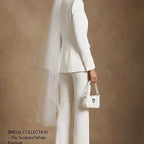 JYL - Elegant White Bridal Pantsuit