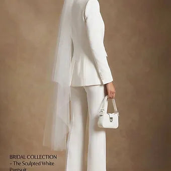 JYL - Elegant White Bridal Pantsuit