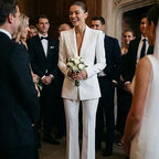 JYL - Elegant White Bridal Pantsuit
