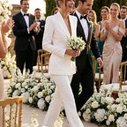 JYL - Elegant White Bridal Pantsuit
