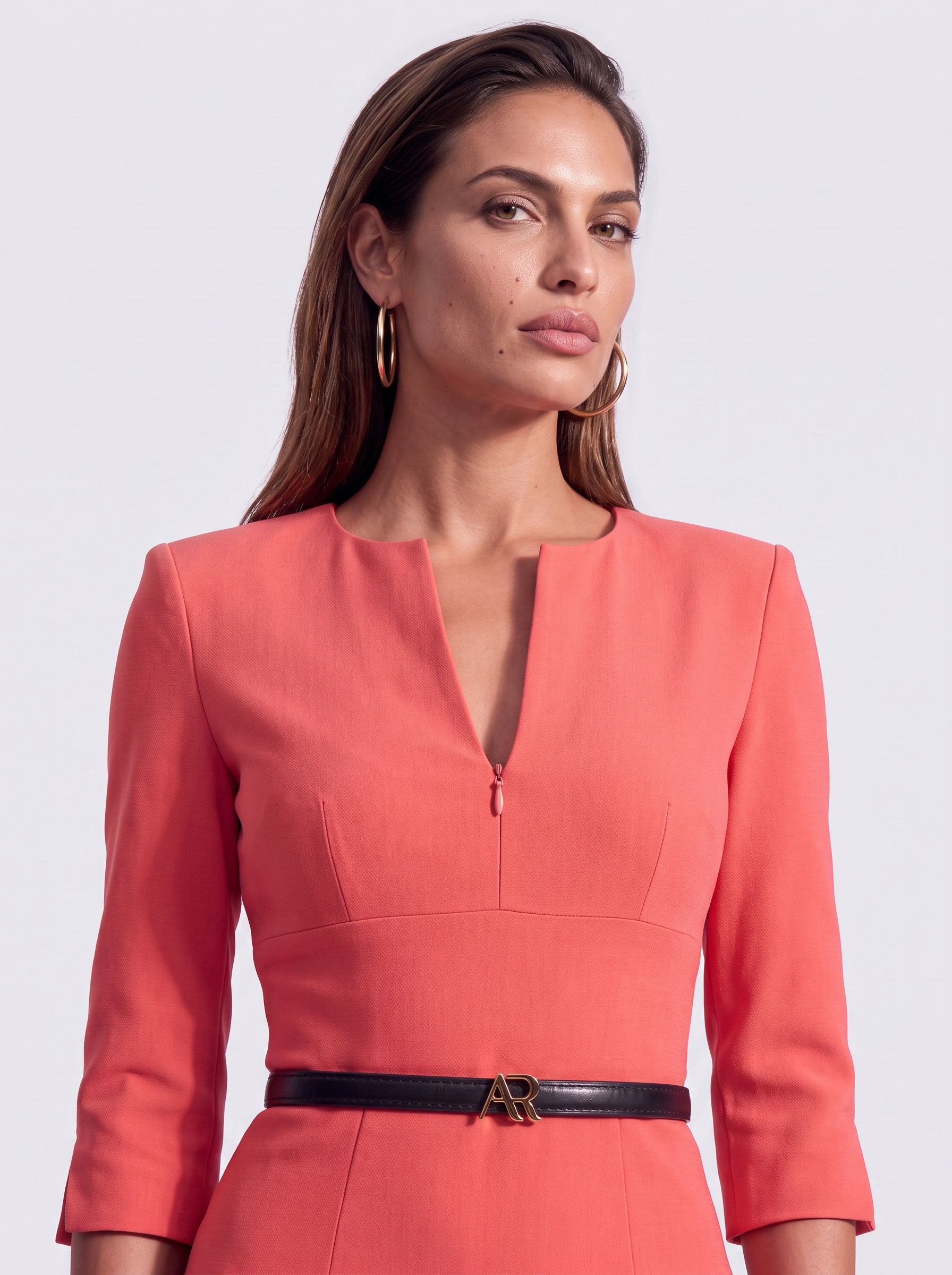 THE AUDRAY – Coral Sheath Dress