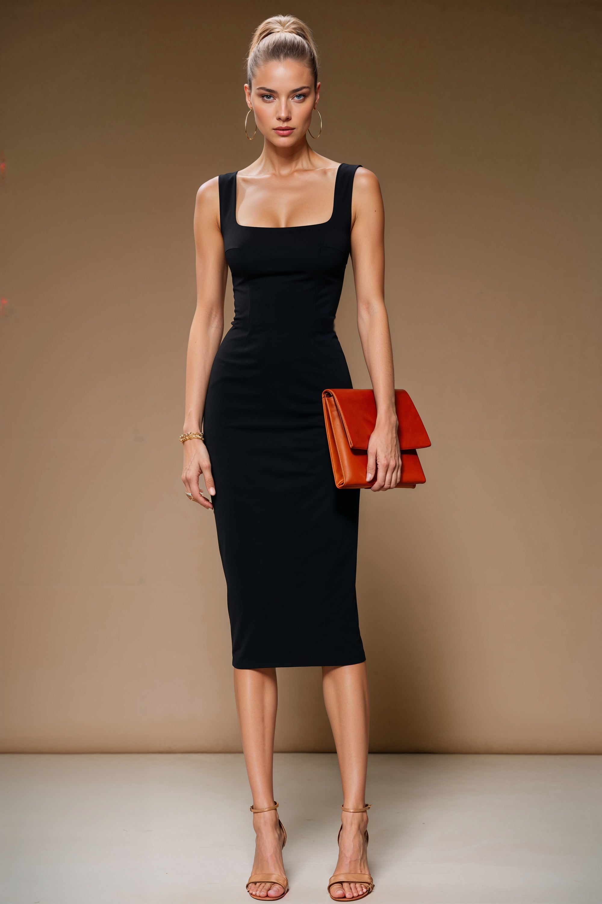 BRIGITTE Black Sheath Business Dress with Sleeveless Design by AUDRAY - image 1
