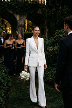 JYL Ivory Wedding Ceremony Pantsuit with 3/4 Sleeves by AUDRAY - image 8