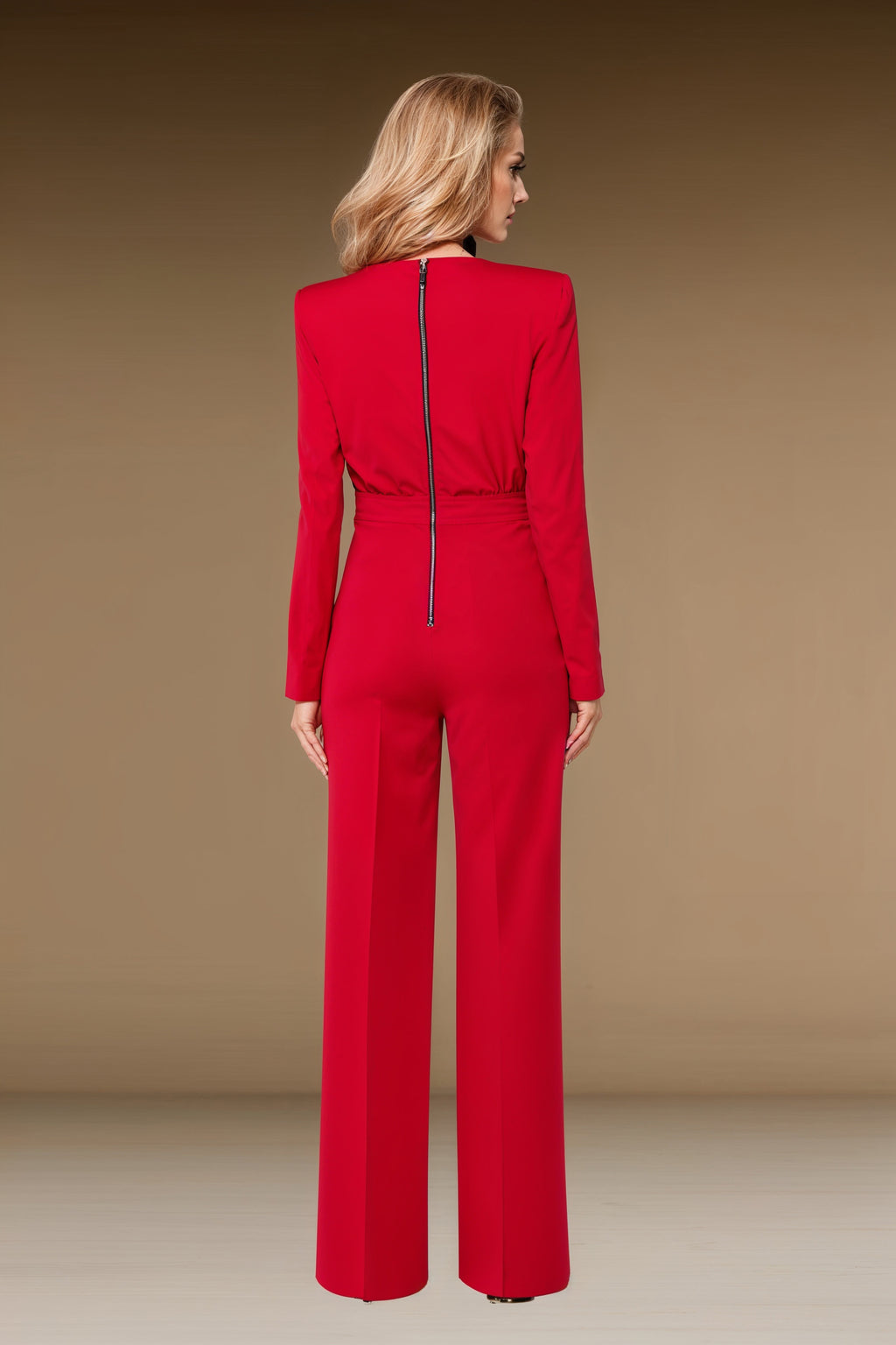 BLANCHET Red Occasion Jumpsuit with Long Sleeves by AUDRAY - image 4