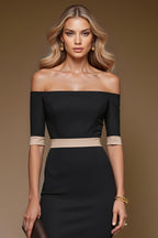 HALLE Black Sheath Business Dress with 3/4 Sleeves by AUDRAY - image 2