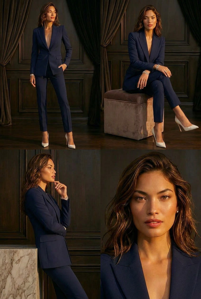RAYA - Elegant navy Designer Pantsuit Work Attire