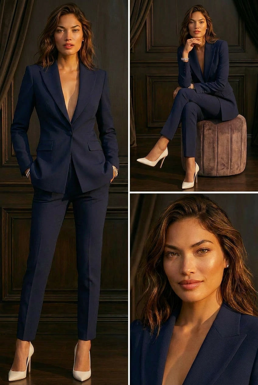 RAYA - Elegant navy Designer Pantsuit Work Attire