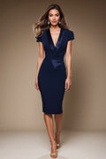 GRACE Navy Sheath Business Dress with 3/4 Sleeves by AUDRAY - image 1