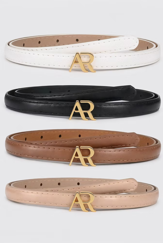 Tiny Belt - black, tan, beige and white
