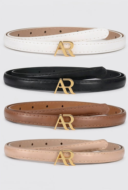 AUDRAY Belt - black, tan, beige and white
