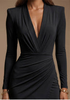 ELIZABETH Black Sheath Business Dress with Long Sleeves by AUDRAY - image 8