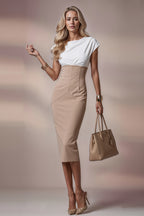 JACKIE Ivory Sheath Wedding Ceremony Dress with 3/4 Sleeves by AUDRAY - image 1