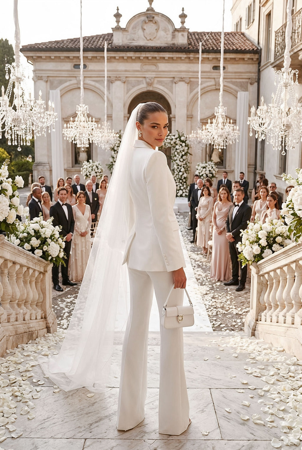 JYL Ivory Wedding Ceremony Pantsuit with 3/4 Sleeves by AUDRAY - image 10