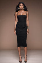 MONICA BLACK Black Sheath Business Dress with Sleeveless Design by AUDRAY - image 1