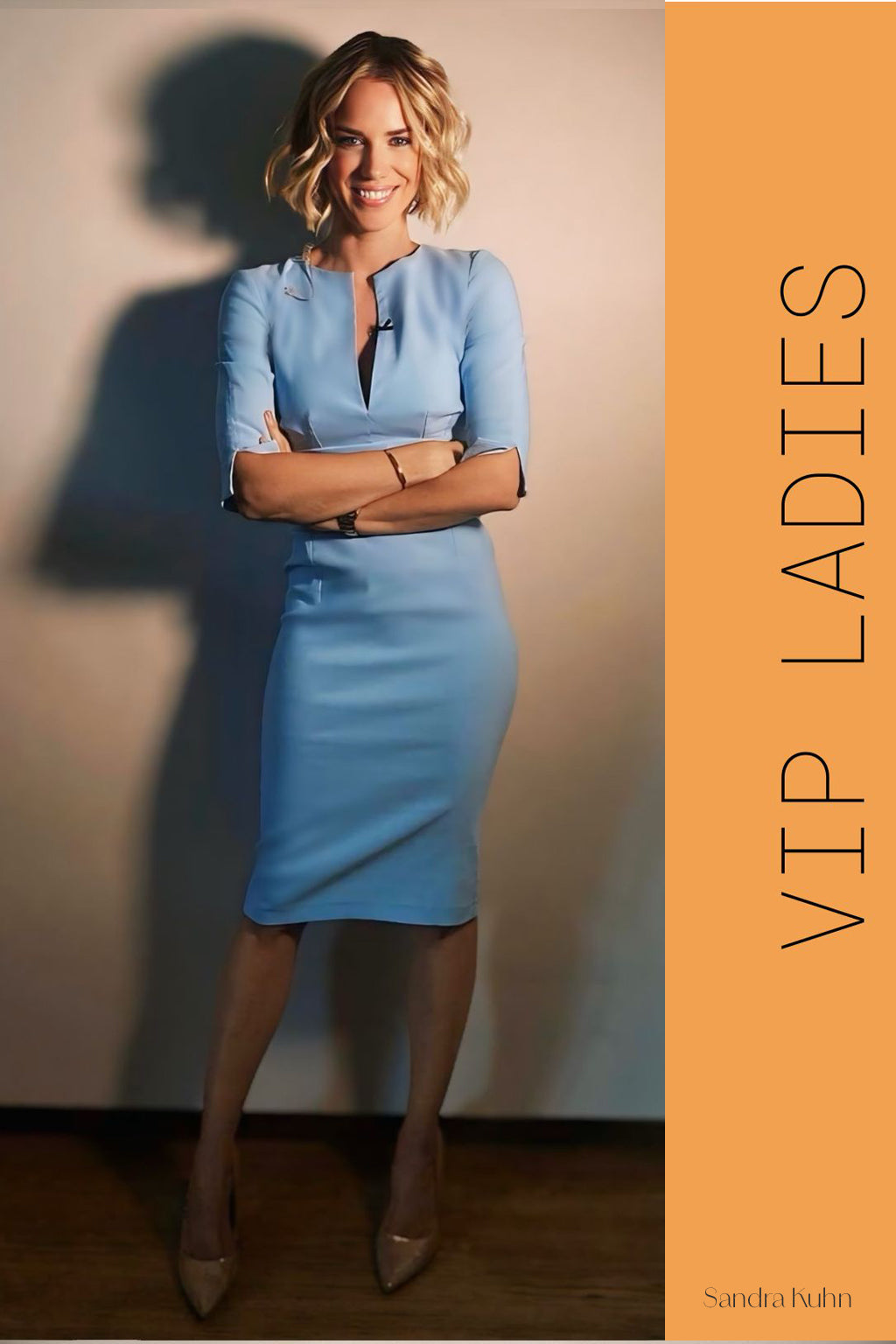 THE AUDRAY Powder Blue Sheath Wedding Guest Dress with 3/4 Sleeves by AUDRAY - image 15