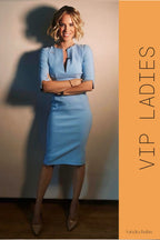 THE AUDRAY Powder Blue Sheath Wedding Guest Dress with 3/4 Sleeves by AUDRAY - image 15
