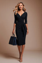 SCARLETT Black Sheath Business Dress with 3/4 Sleeves by AUDRAY - image 3