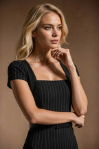 MARLENE Black Sheath Business Dress with 3/4 Sleeves by AUDRAY - image 8