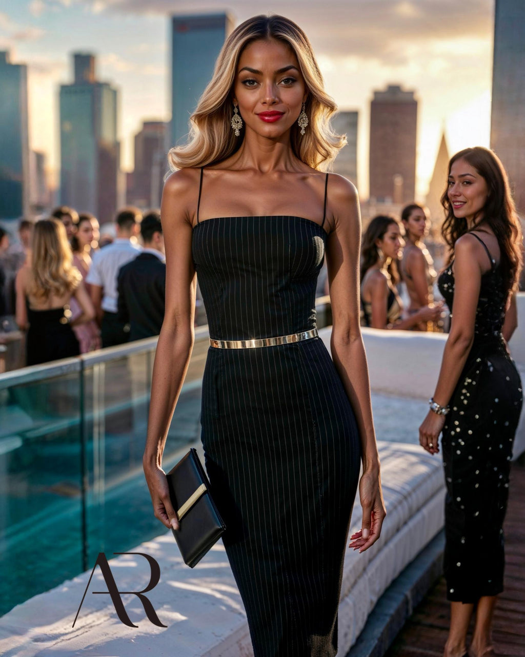 MONICA BLACK Black Sheath Business Dress with Sleeveless Design by AUDRAY - image 3