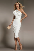 MARILYN Ivory Sheath Wedding Ceremony Dress with Sleeveless Design by AUDRAY - image 1