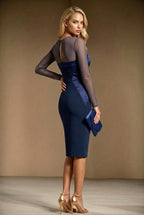 LARA Navy Sheath Business Dress with Long Sleeves by AUDRAY - image 3