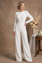 BLANCHET White Wedding Ceremony Jumpsuit with Long Sleeves by AUDRAY - image 3