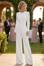 BLANCHET White Wedding Ceremony Jumpsuit with Long Sleeves by AUDRAY - image 6