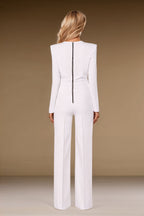 BLANCHET White Wedding Ceremony Jumpsuit with Long Sleeves by AUDRAY - image 7