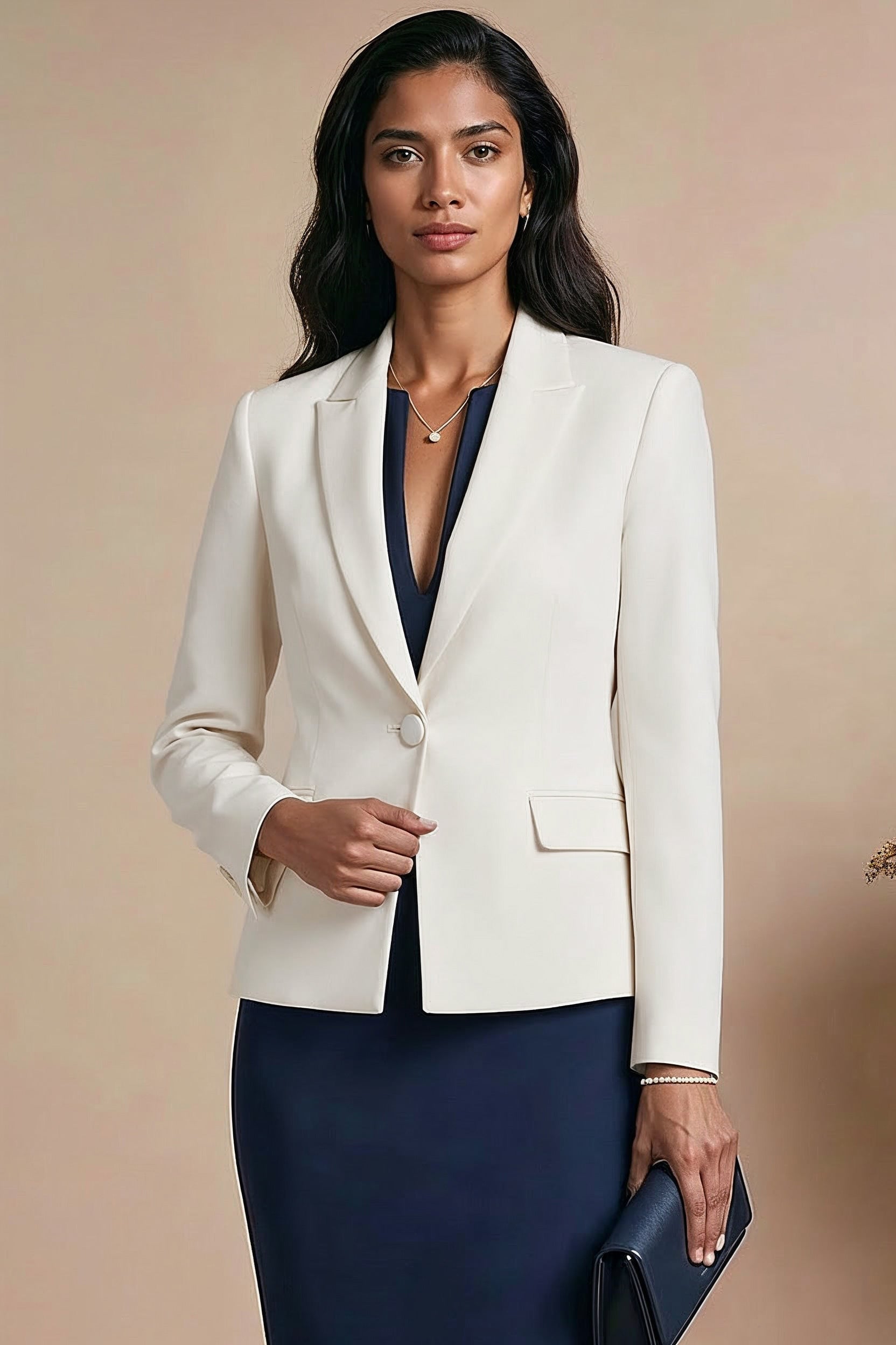 JYL - white Designer Power Blazer