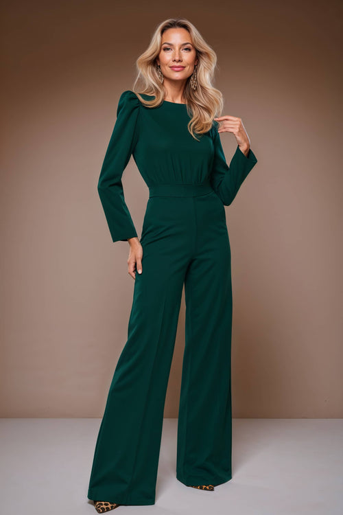 BLANCHET Forest Green Business Jumpsuit with Long Sleeves by AUDRAY - image 1