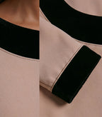 GINGER - beige / black fitted mididress with long sleeves
