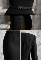GINGER Black Sheath Business Dress with 3/4 Sleeves by AUDRAY - image 8