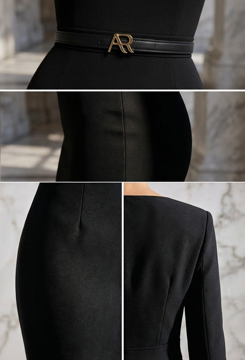 GINGER Black Sheath Business Dress with 3/4 Sleeves by AUDRAY - image 8
