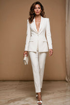 RAYA Ivory Wedding Ceremony Pantsuit with 3/4 Sleeves by AUDRAY - image 6
