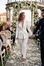 RAYA Ivory Wedding Ceremony Pantsuit with 3/4 Sleeves by AUDRAY - image 9