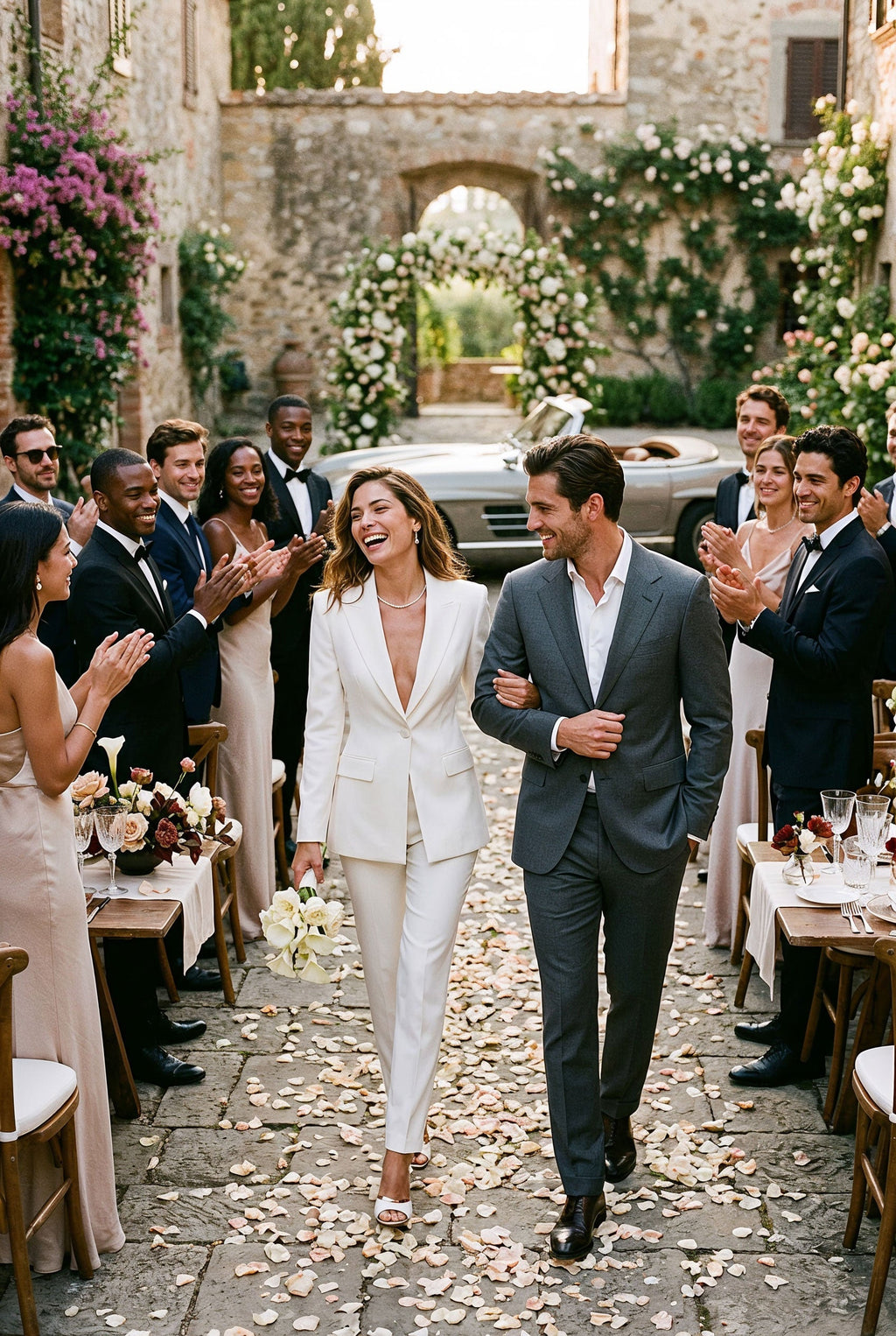 RAYA Ivory Wedding Ceremony Pantsuit with 3/4 Sleeves by AUDRAY - image 13