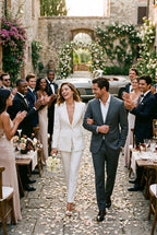 RAYA Ivory Wedding Ceremony Pantsuit with 3/4 Sleeves by AUDRAY - image 13