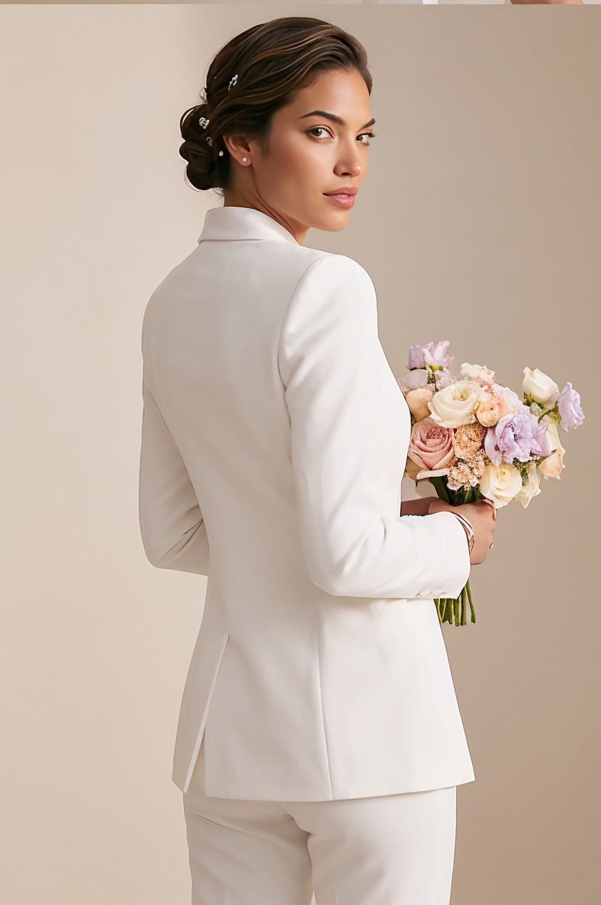 BONDA Ivory Wedding Ceremony Pantsuit with 3/4 Sleeves by AUDRAY - image 6
