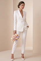 BONDA Ivory Wedding Ceremony Pantsuit with 3/4 Sleeves by AUDRAY - image 5