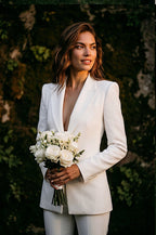 RAYA Ivory Wedding Ceremony Pantsuit with 3/4 Sleeves by AUDRAY - image 5