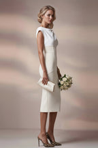 JACKIE Ivory Sheath Wedding Ceremony Dress with 3/4 Sleeves by AUDRAY - image 4