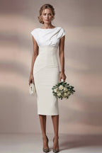 JACKIE Ivory Sheath Wedding Ceremony Dress with 3/4 Sleeves by AUDRAY - image 5