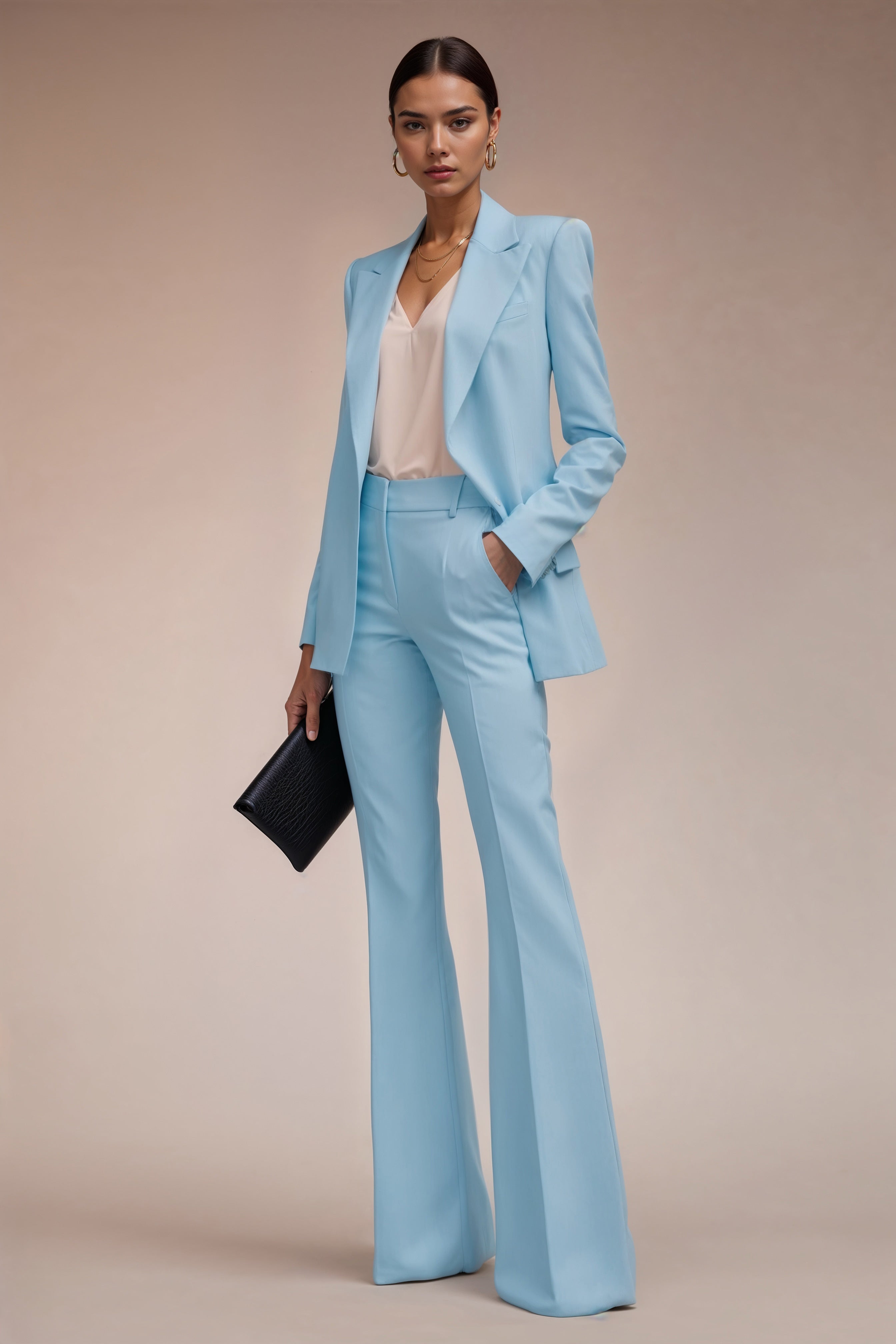 Last One - JYL - Elegant light blue Designer Pantsuit