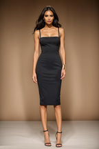 MONICA - black fitted sheath dress