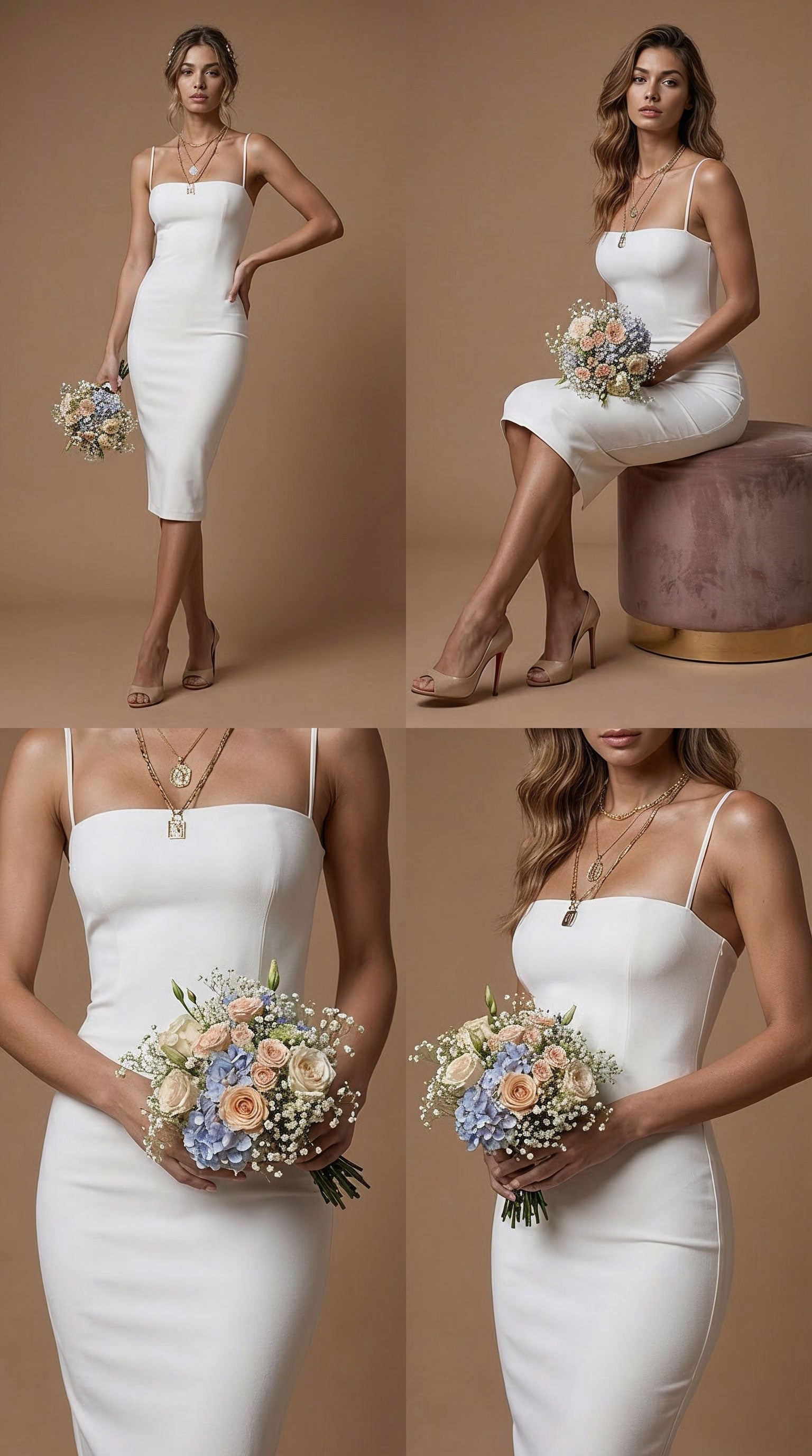 MONICA IVORY Ivory Sheath Wedding Ceremony Dress with Sleeveless Design by AUDRAY - image 3